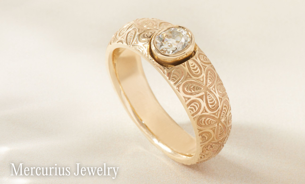 gold ring intricately designed