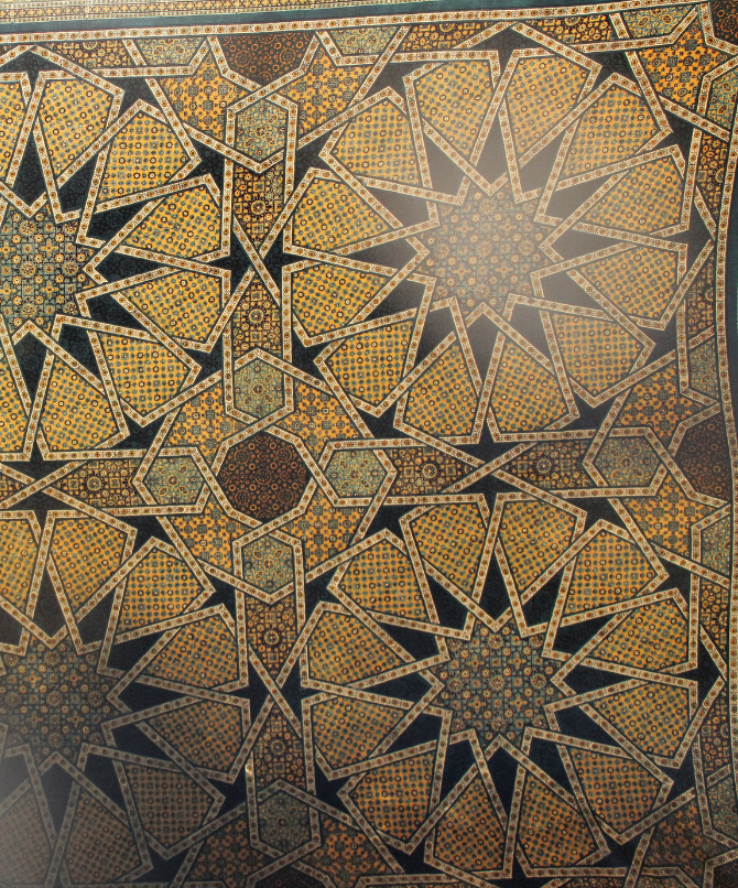 Meena Mahal Patterns on a piece of fabric