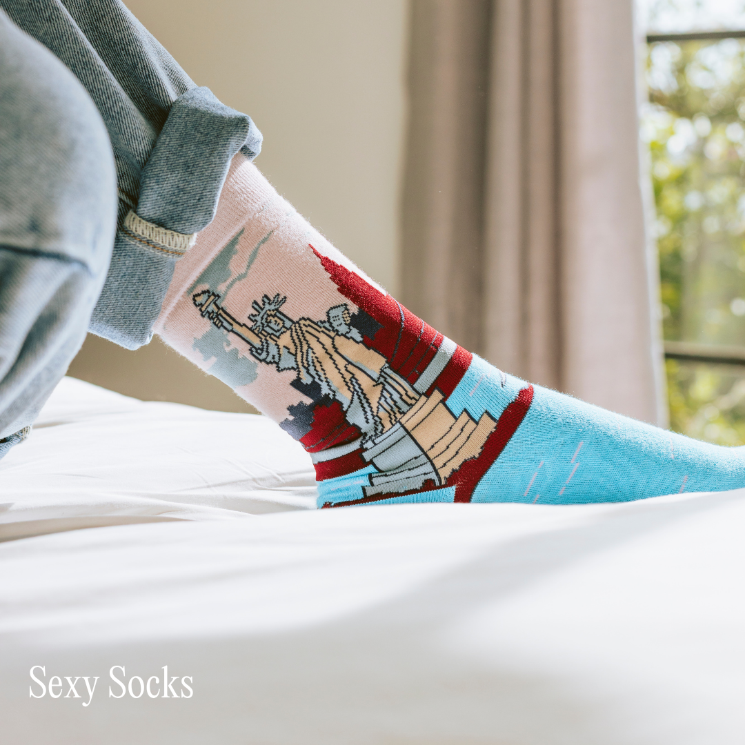Sexy Socks a pair of socks with the statue of liberty on them