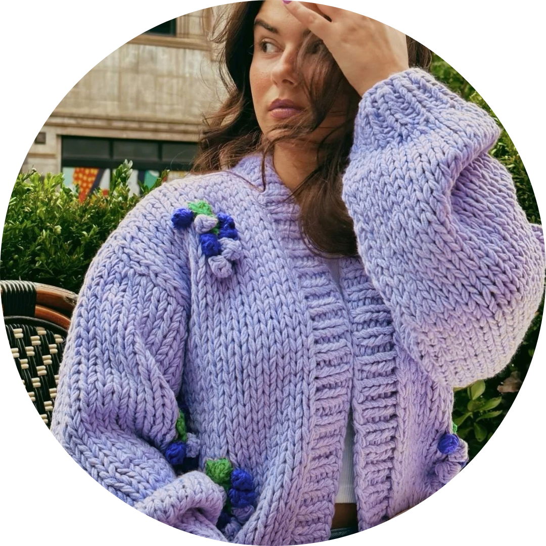 Knit Bon Bons A sweater with grapes on it